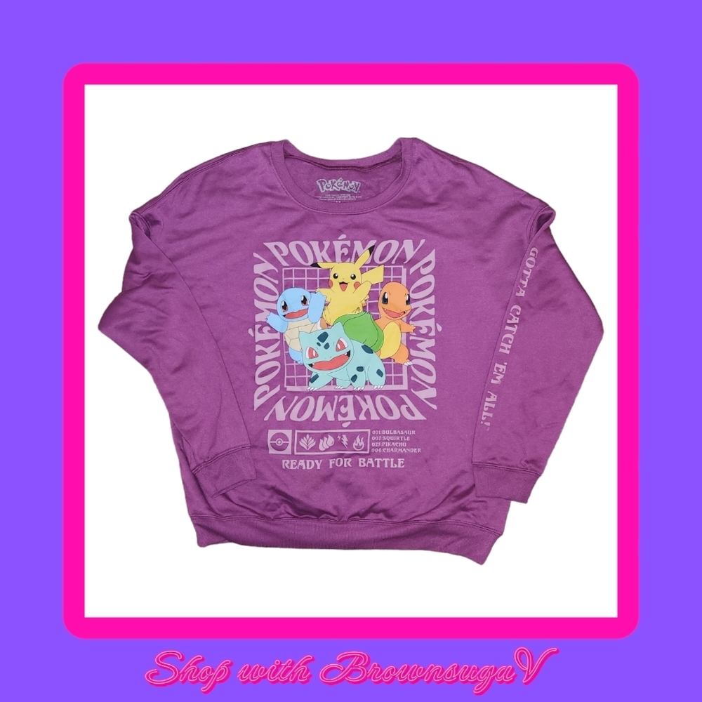 women's Medium POKÉMON Pullover Sweatshirt Purple​